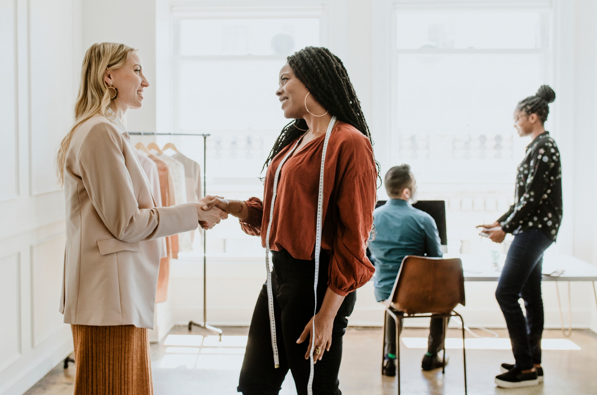 Designer meeting new client